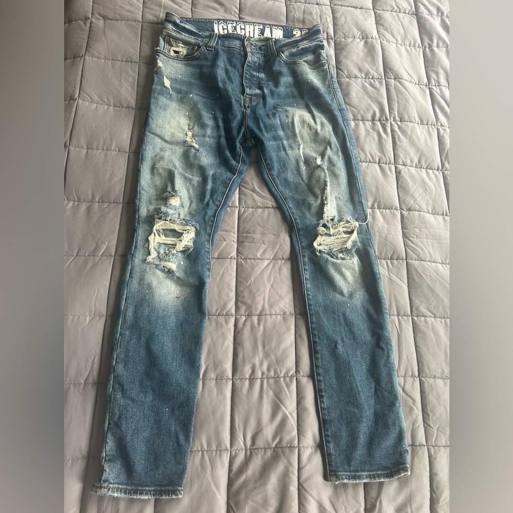BBC X ICE CREAM distressed jeans